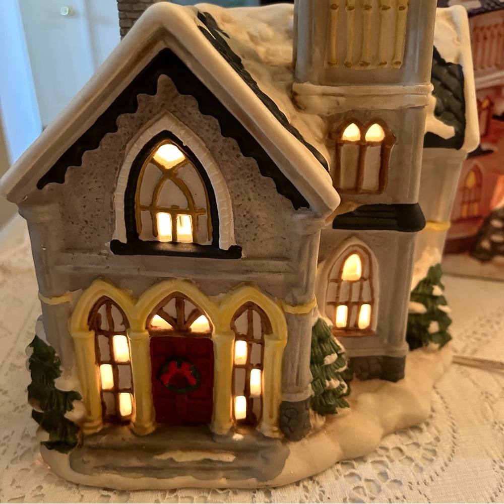 Village Square Lighted Church